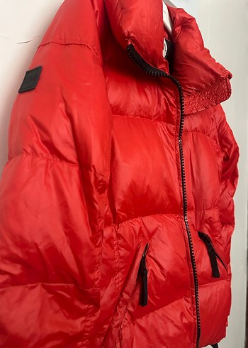 Kırmızı Fermuarlı Kadın Mont - Görsel 3