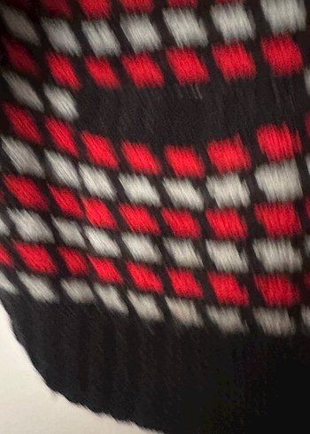 Kırmızı Desenli Örgü Kadın Hırka - Görsel 6