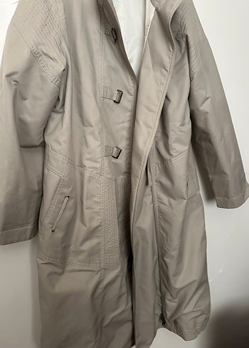 Bej Uzun Kadın Trençkot - Görsel 3