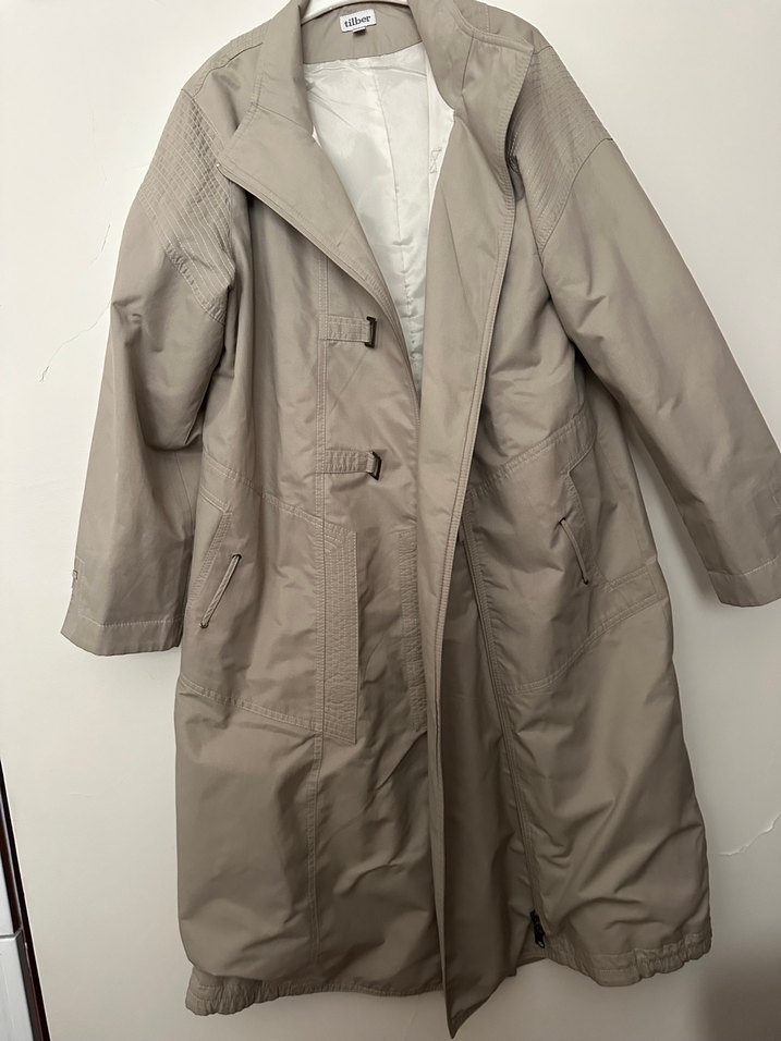 Bej Uzun Kadın Trençkot - Görsel 2