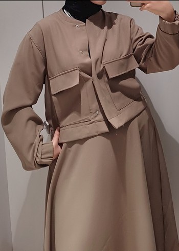LC Waikiki Bej Kadın ikili etekli takım