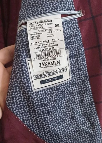 Bordo Kare Desenli Erkek ceket - Görsel 2