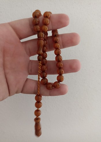 9mm yuvarlak kesim koyu kahve damarlı. ateş. kehribar - Görsel 2