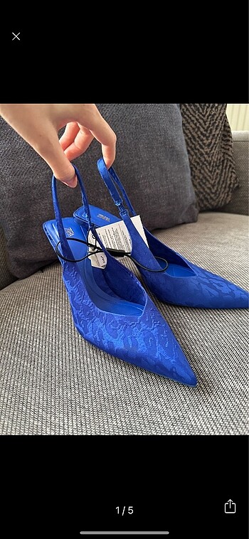 Zara arkası bantlı blok topuklu ayakkabı