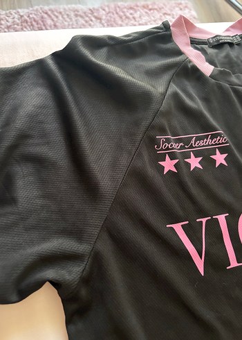 xs Beden Siyah Pembe Spor Tişört