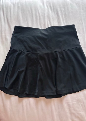 H&M Siyah Pilili Midi Mini Etek