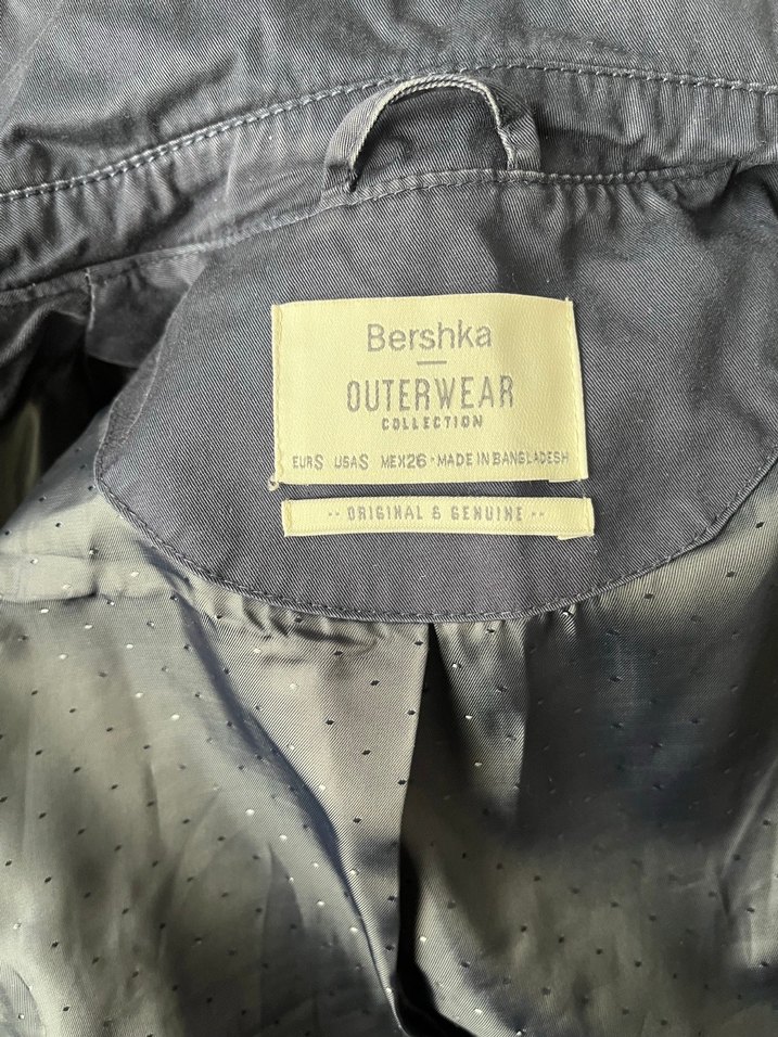 Düğmeli Lacivert Midi Kadın Trençkot - Görsel 4