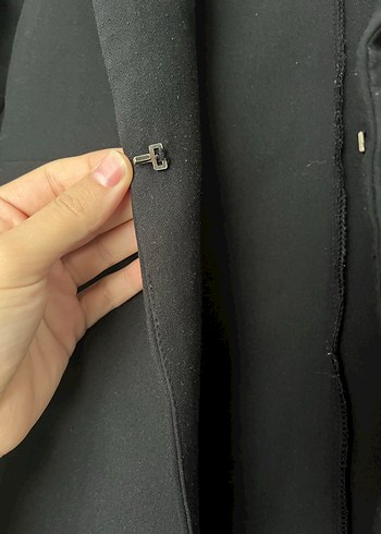 Siyah Kadın Düğmeli Ofis Blazeri - Görsel 4