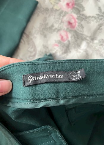 Kadın Yeşil Dar Kesim Kumaş Pantolon - Görsel 5