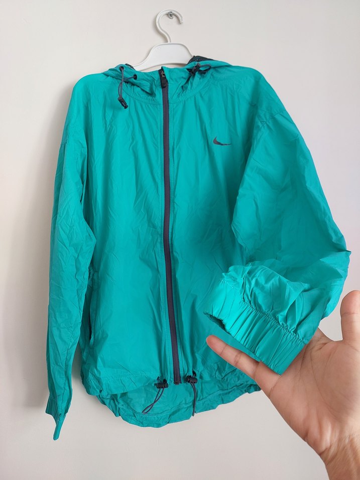 Nike Turkuaz Kapüşonlu Yağmurluk - Görsel 2
