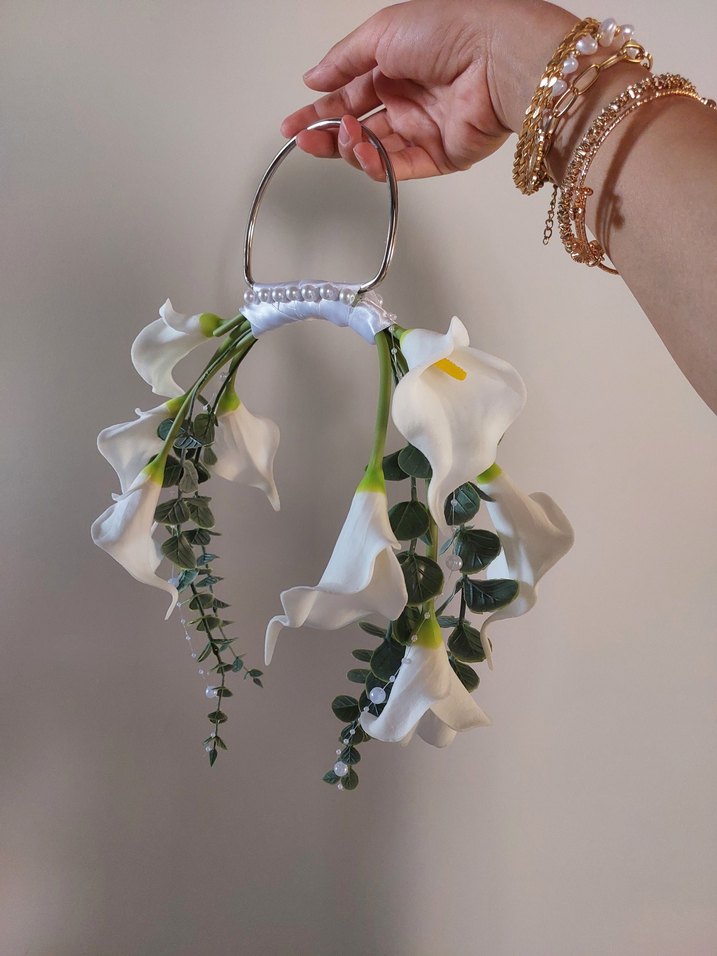 Boncuk Detaylı Beyaz Gelin Çiçeği Aksesuarı - Görsel 2
