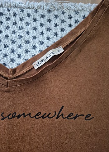 Bohem Tarz Kahverengi Süet Püsküllü tshirt - Görsel 5