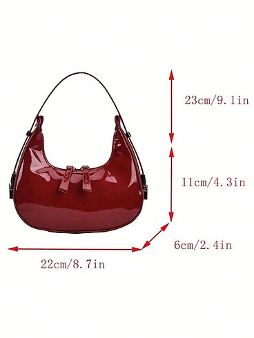 Beden Viral Cherry Red Rugan Baget Çanta