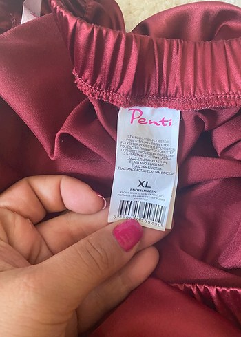 xl Beden bordo Renk Bordo Kadın Saten Kısa Kollu Pijama Takımı
