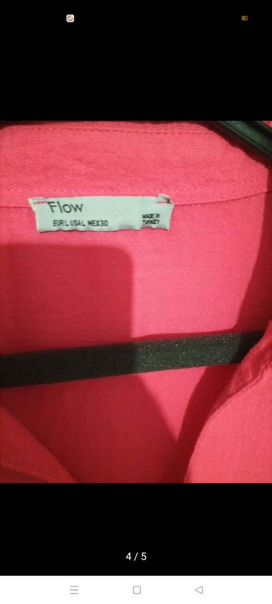 Bordo Keten Kısa Kollu Salaş Gömlek - Görsel 3