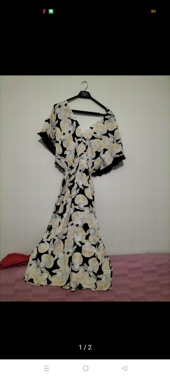 Bohem Beyaz Çiçek Desenli Mini Kimono - Görsel 2