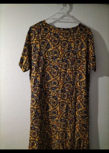 Desenli Uzun elbise - Görsel 4