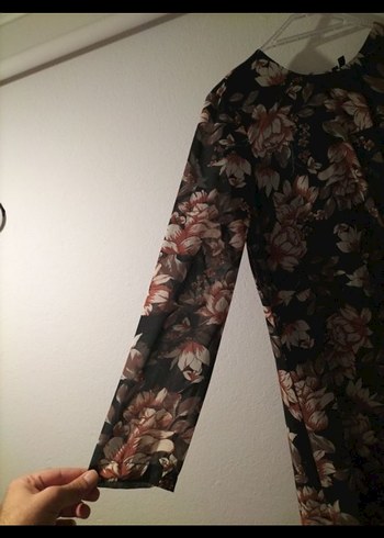 Uzun Kollu Çiçekli elbise - Görsel 6