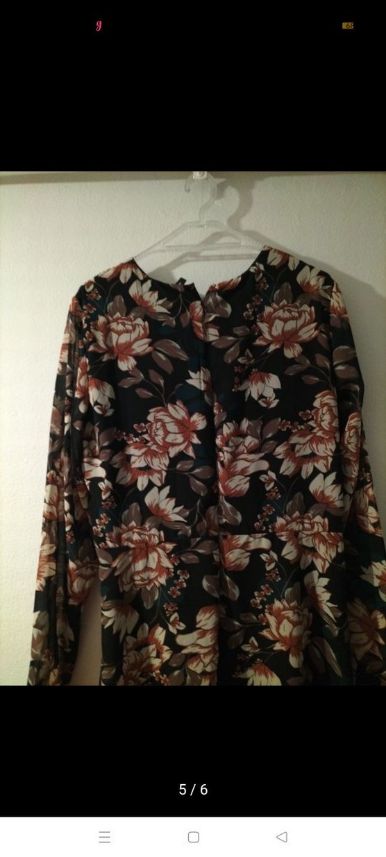 Uzun Kollu Çiçekli elbise - Görsel 4