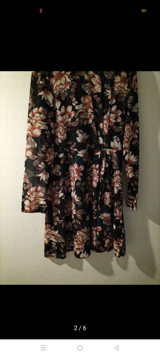 Uzun Kollu Çiçekli elbise - Görsel 2