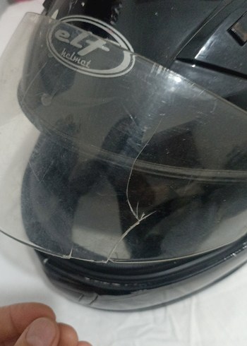 Tokalı Siyah Baskılı Biker Motosiklet Kaskı - Görsel 3