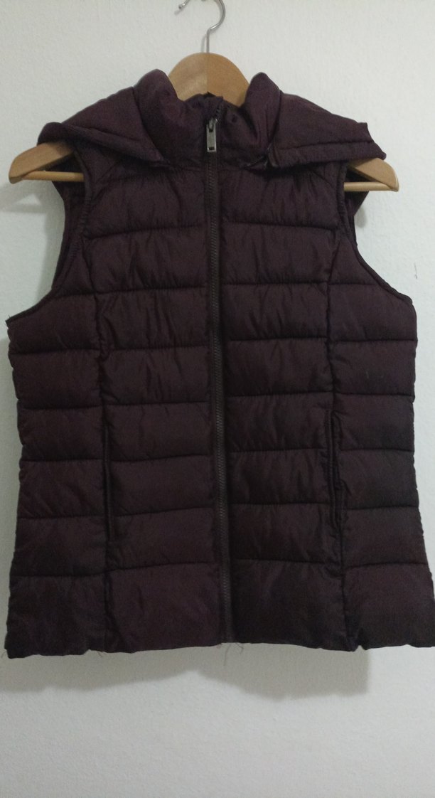 Bordo Kapüşonlu Fermuarlı çocuk Yelek - Görsel 2