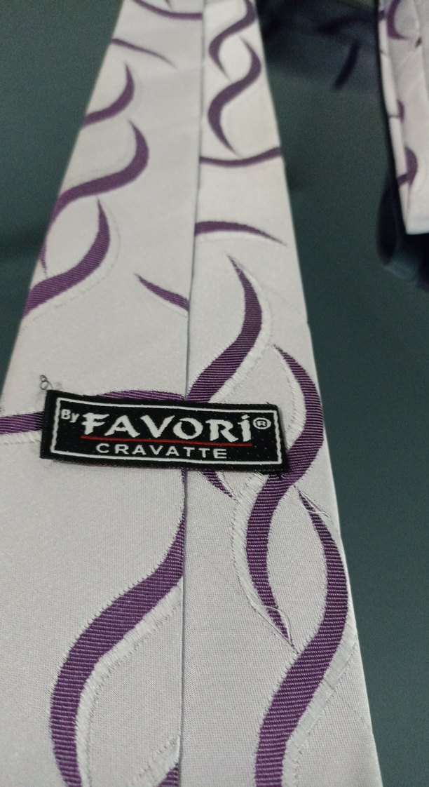 Mor Dalga Desenli Erkek Kravat - Görsel 3