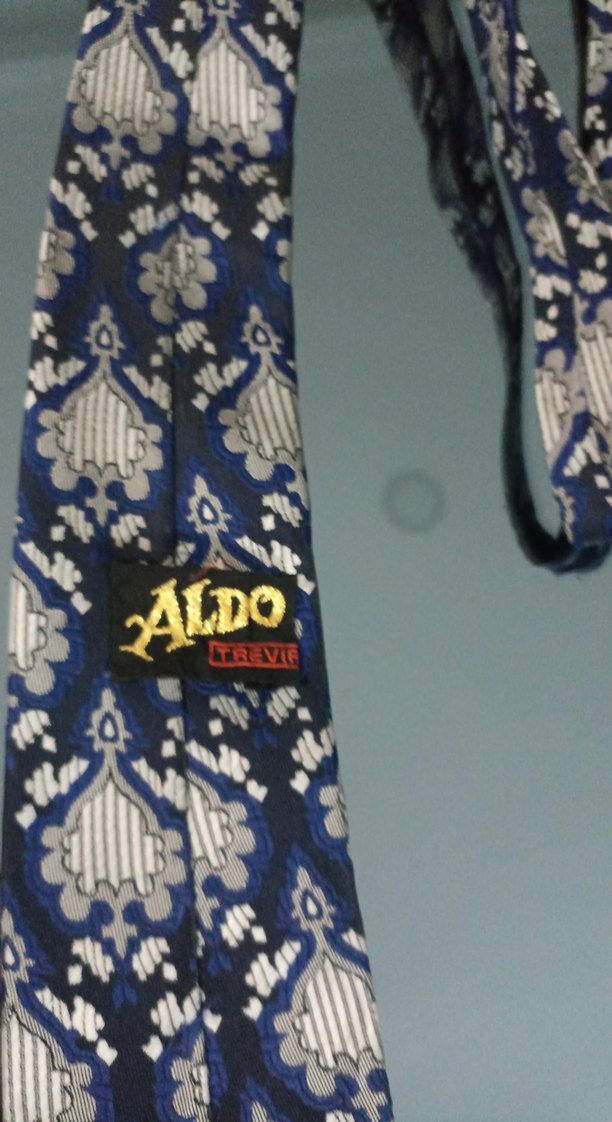 Koyu Mavi Vintage Desenli Klasik Erkek Kravat - Görsel 4