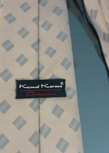 Bej ve Gri Desenli Erkek Kravat - Görsel 3