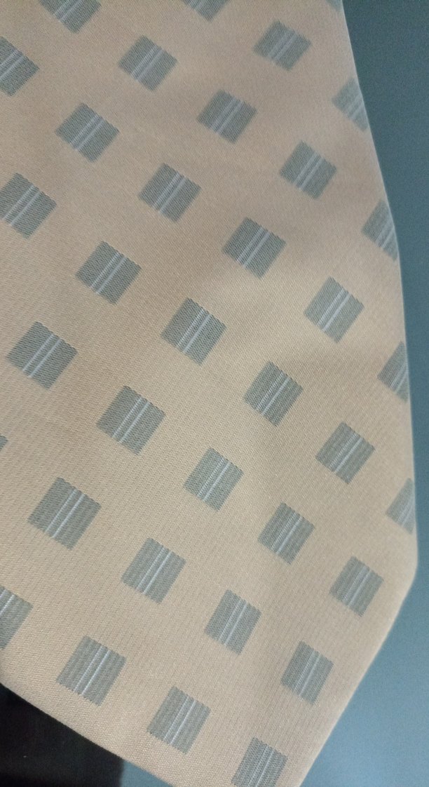 Bej ve Gri Desenli Erkek Kravat - Görsel 2