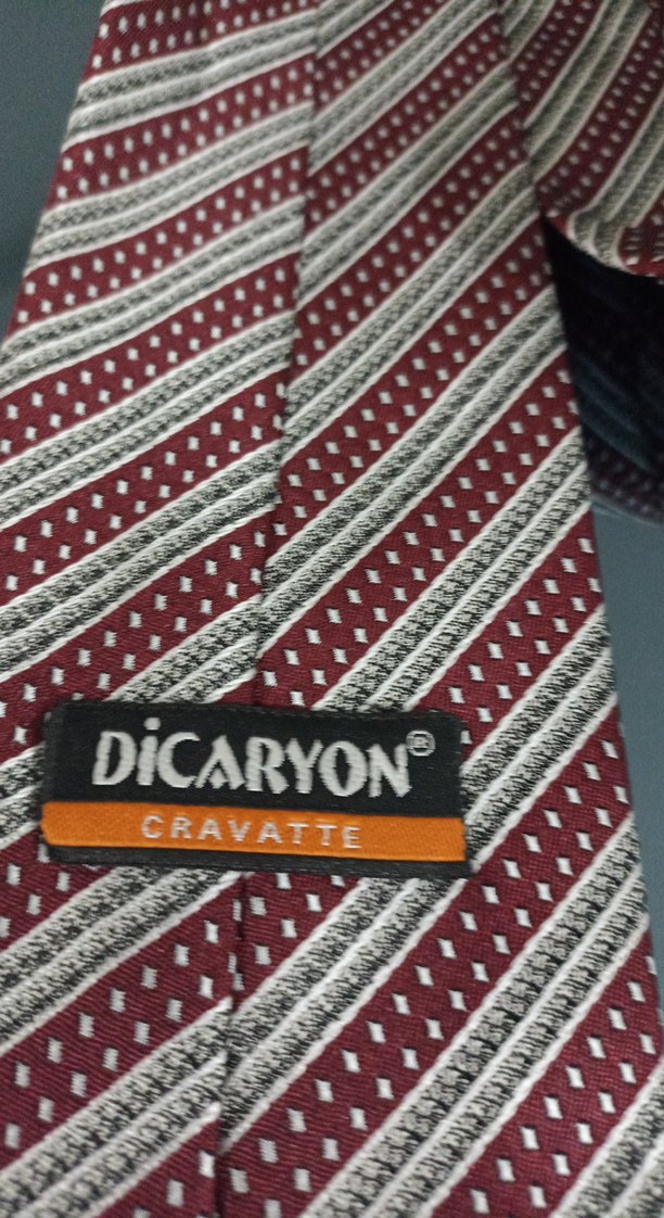 Klasik Kırmızı Gri Desenli Erkek Kravat - Görsel 2