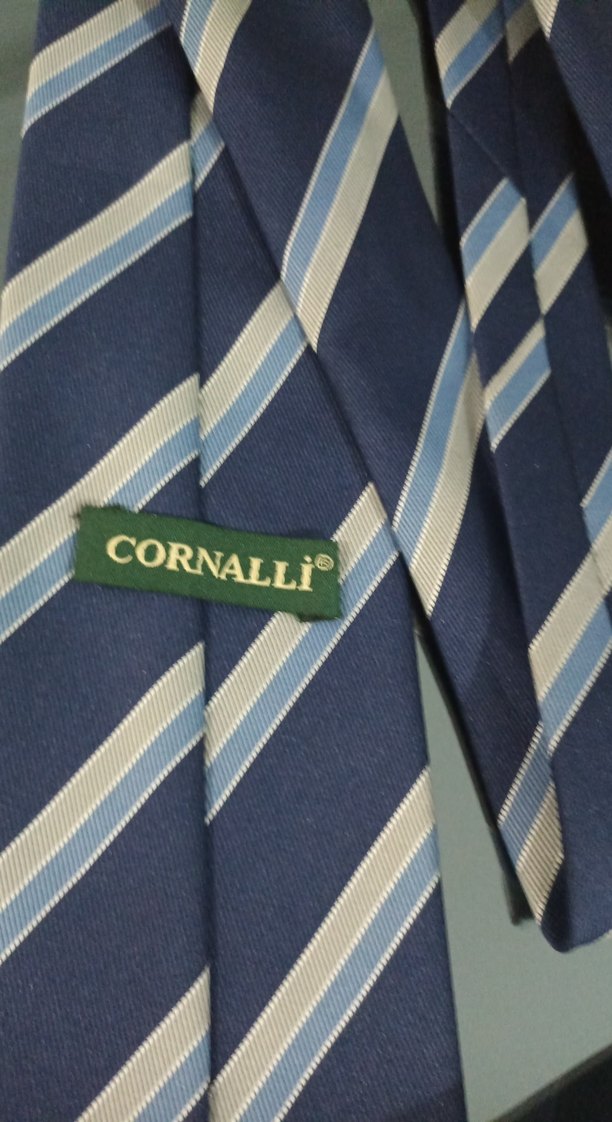 Mavi ve Gri Çizgili Erkek Kravat - Görsel 3