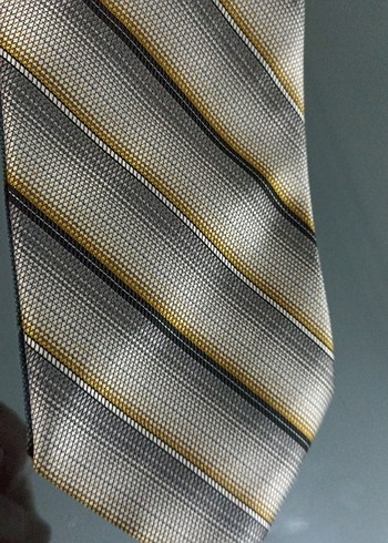 Gri Çizgili Erkek Kravat - Görsel 2