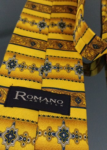 Sarı Desenli Erkek Kravat - Görsel 3