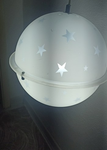 Yıldız Desenli Beyaz Yuvarlak Avize - Görsel 2