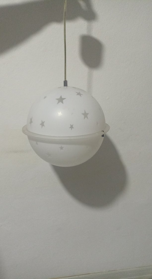 Yıldız Desenli Beyaz Yuvarlak Avize - Görsel 3