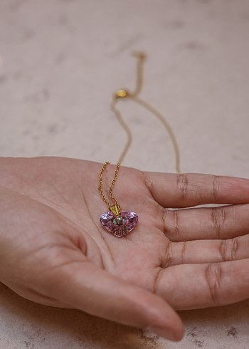 Accessorize Altın Renk Zincir Detaylı Kalp Kolye