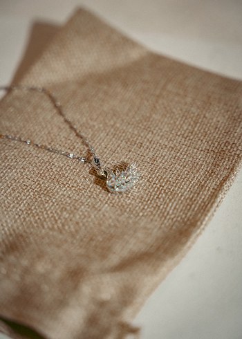 Accessorize Gri Zincir Detaylı Gotic Kuğu Kolye