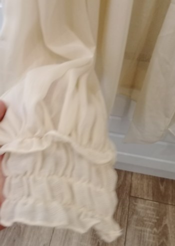 xs Beden Bej ince tül Salaş Bohem Kolsuz Bluz