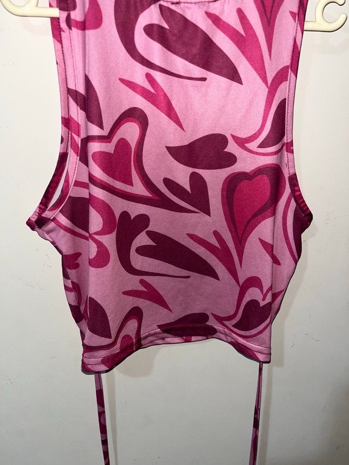 Drapeli Pembe kalpli crop - Görsel 2