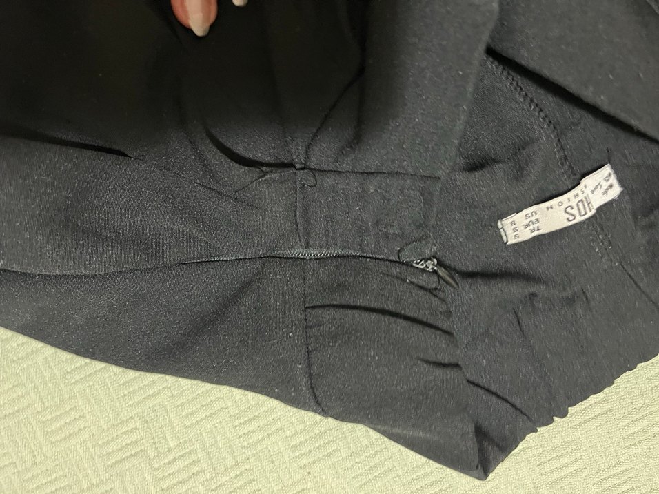 Düğmeli Siyah Grunge fitilli etek - Görsel 3