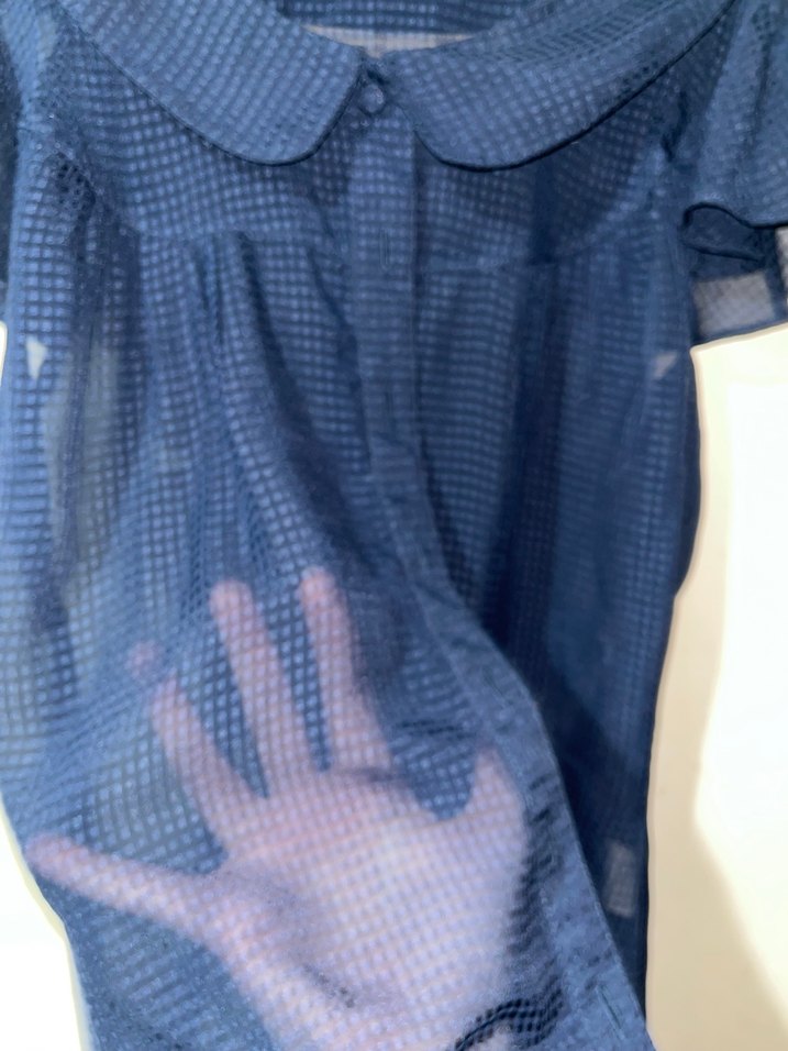 Parlak Lacivert Keten Kısa Kollu Gömlek - Görsel 2