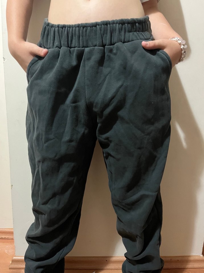 Antrasit Kadın Keten Salaş Sweatpants - Görsel 3