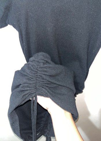 Siyah Kısa Kollu Fitted Kadın Midi Elbise - Görsel 2