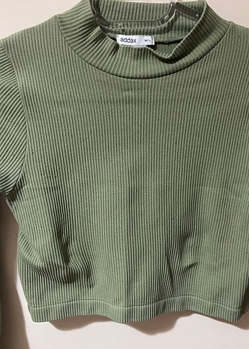 Addax Kadın Haki Fitted Sweatshirt - Görsel 2