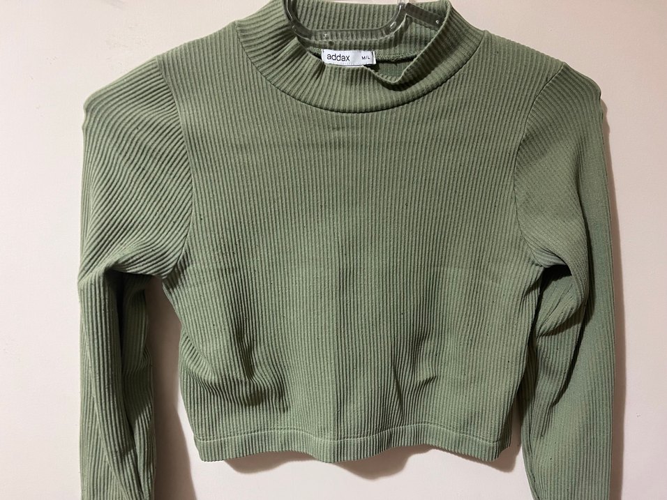 Addax Kadın Haki Fitted Sweatshirt - Görsel 2