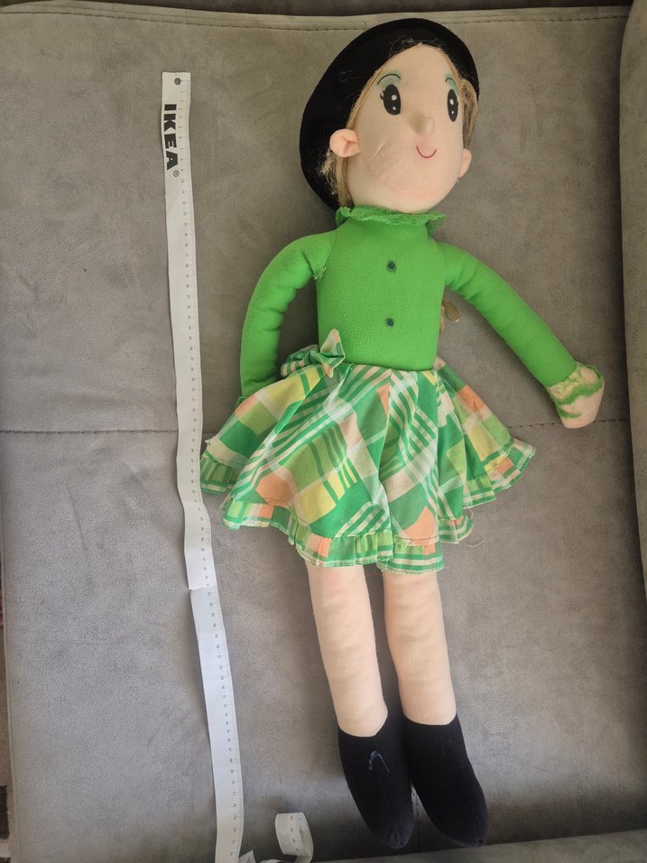 Renkli Yeşil Kumaş Bebek 75 cm - Görsel 2