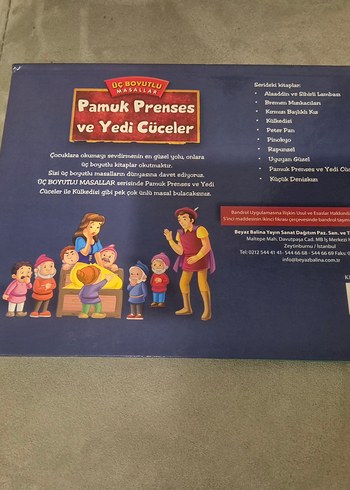 3 boyutlu Pamuk Prenses ve Yedi Cüceler Çocuk Kitabı - Görsel 2