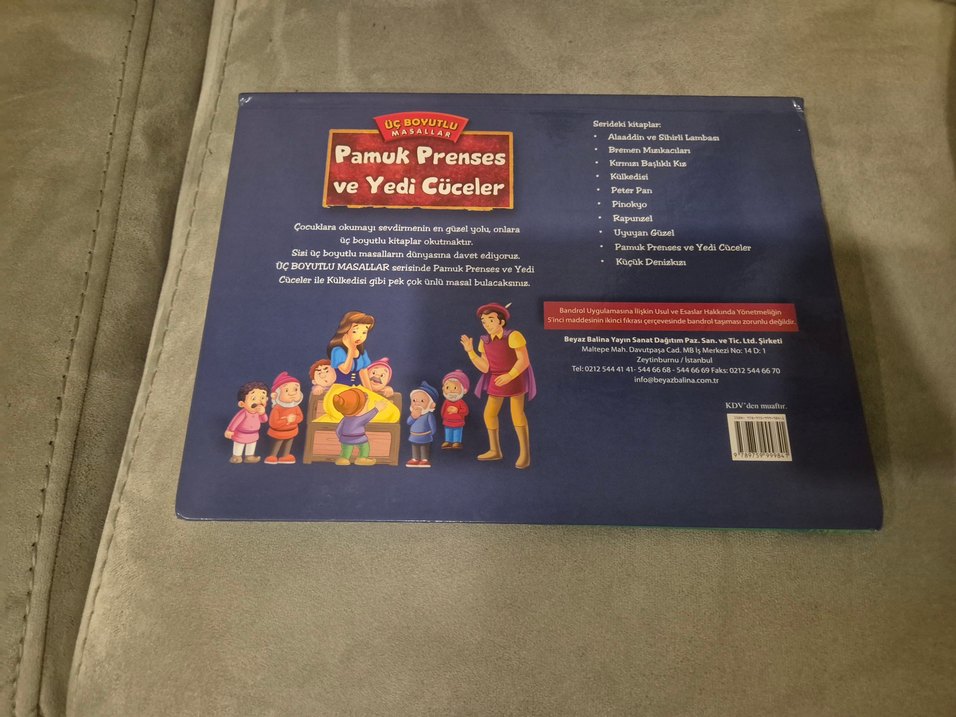 3 boyutlu Pamuk Prenses ve Yedi Cüceler Çocuk Kitabı - Görsel 2