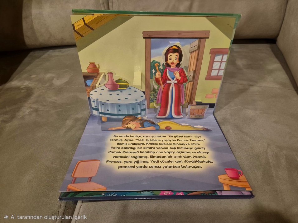 3 boyutlu Pamuk Prenses ve Yedi Cüceler Çocuk Kitabı - Görsel 4